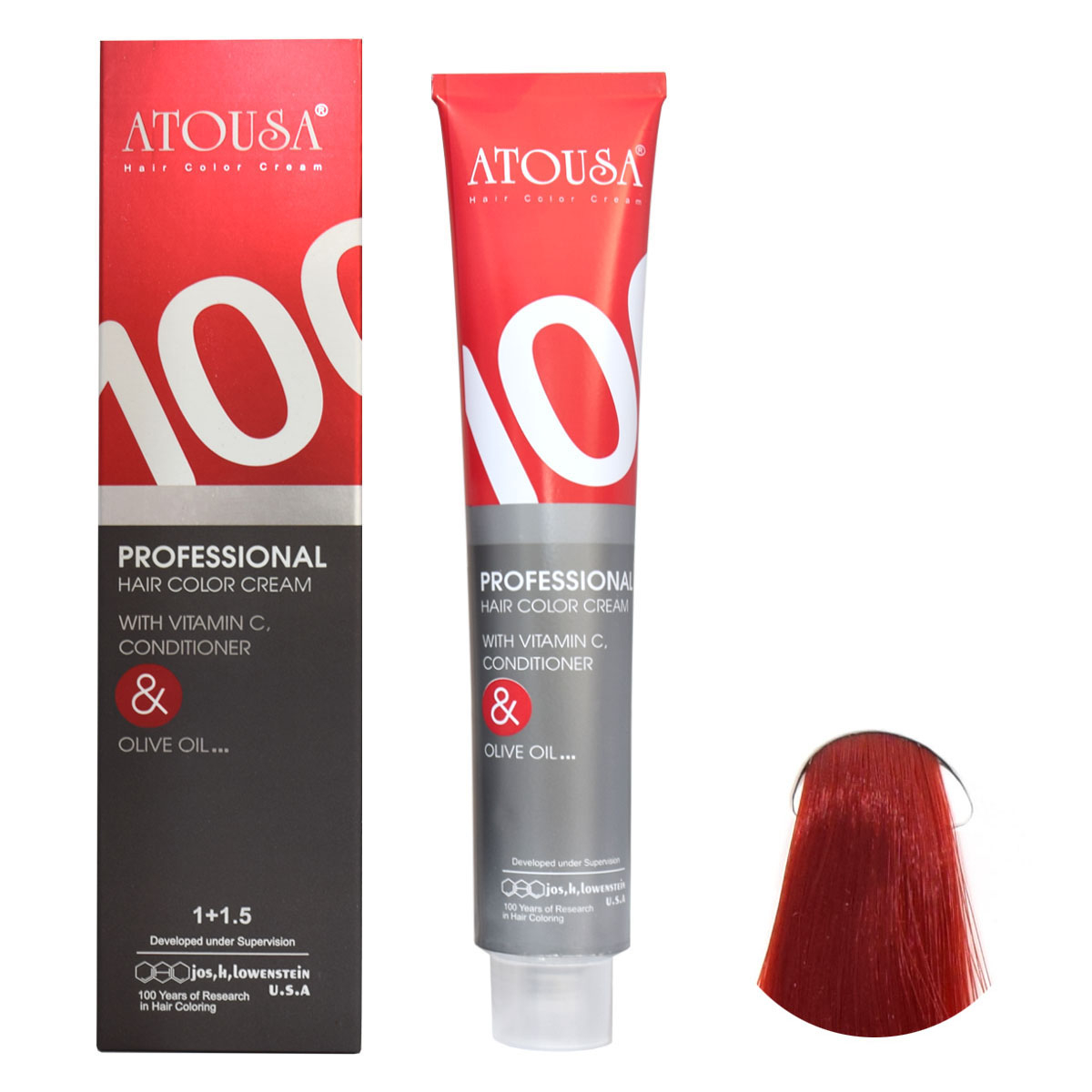 رنگ مو آتوسا شماره 7.5 حجم 100 میلی لیتر رنگ قرمز آتشین