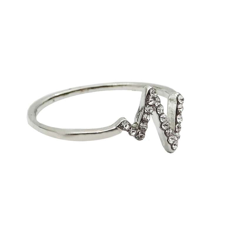 انگشتر دخترانه مدل ضربان قلب کد AD02