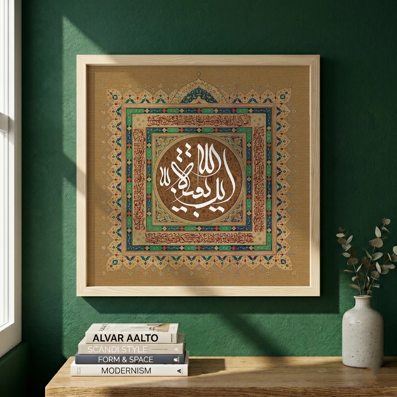 تابلو طرح این بقیه الله مدل G14107 فریم کرم روشن