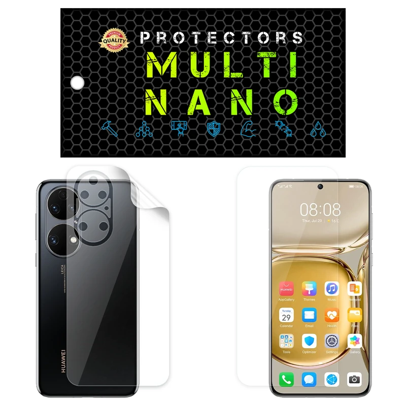 محافظ صفحه نمایش مولتی نانو مدل X-SFT مناسب برای گوشی موبایل هوآوی P50E به همراه محافظ پشت