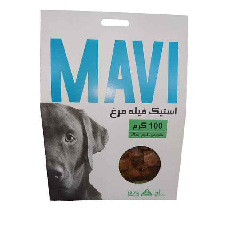تشویقی سگ ماوی مدل استیک تکه ای فیله مرغ وزن 100 گرم