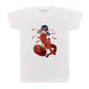 تی شرت بچگانه پرمانه طرح دختر کفشدوزکی کد pmt.5215