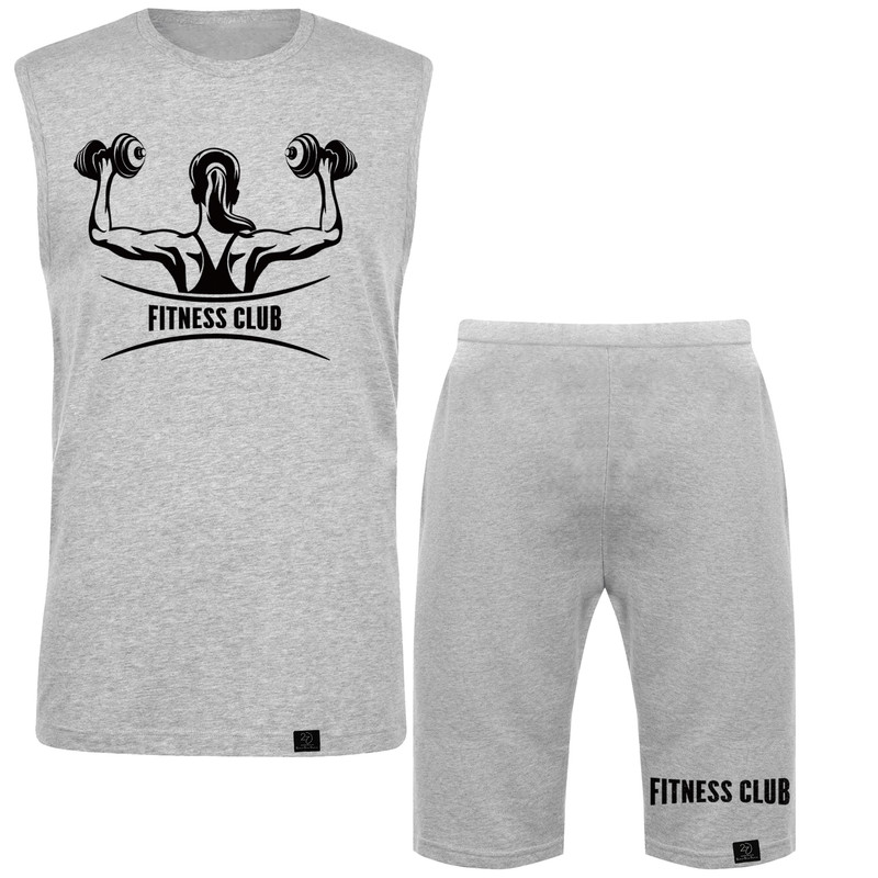 ست تاپ و شلوارک مردانه 27 مدل Fitness Club کد MH279