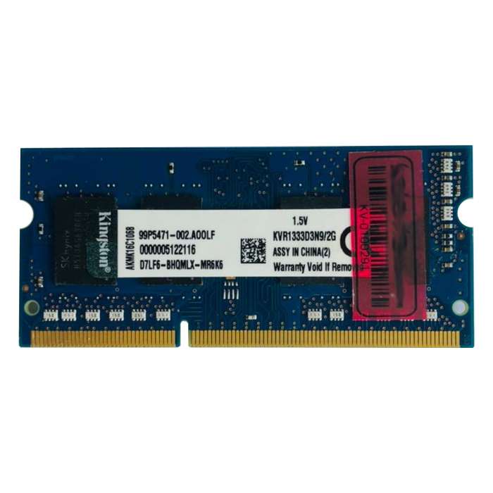 رم لپ تاپ DDR3 تک کاناله 1333 مگاهرتز CL9 کینگستون مدل PC3-10600s ظرفیت 2 گیگابایت