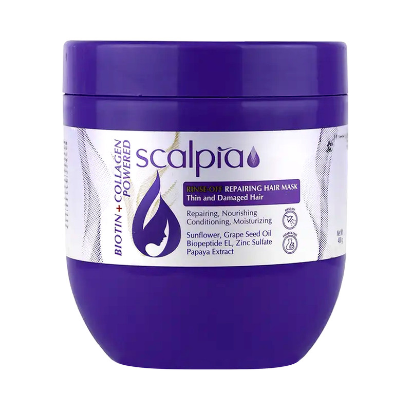 ماسک مو اسکالپیا مدل بیوتین و کلاژن حجم 400 میلی لیتر