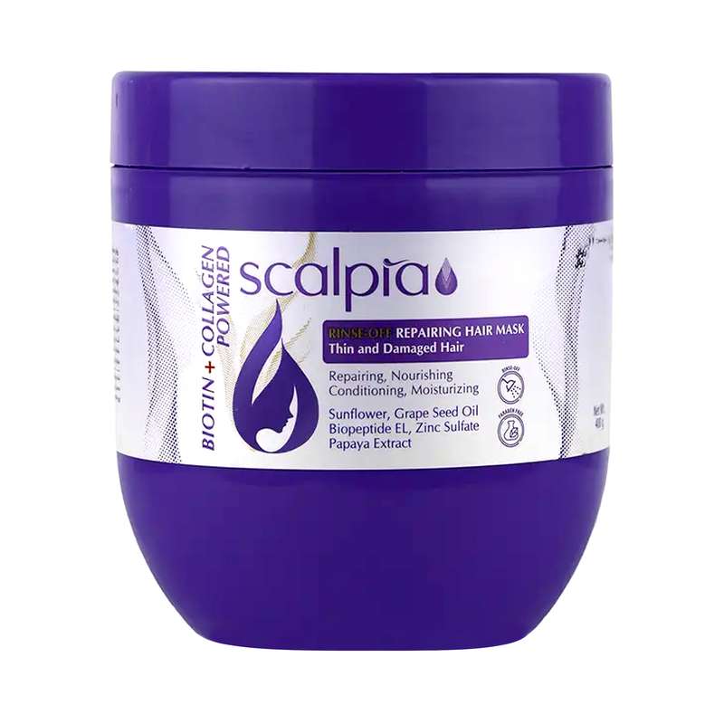 ماسک مو اسکالپیا مدل بیوتین و کلاژن حجم 400 میلی لیتر