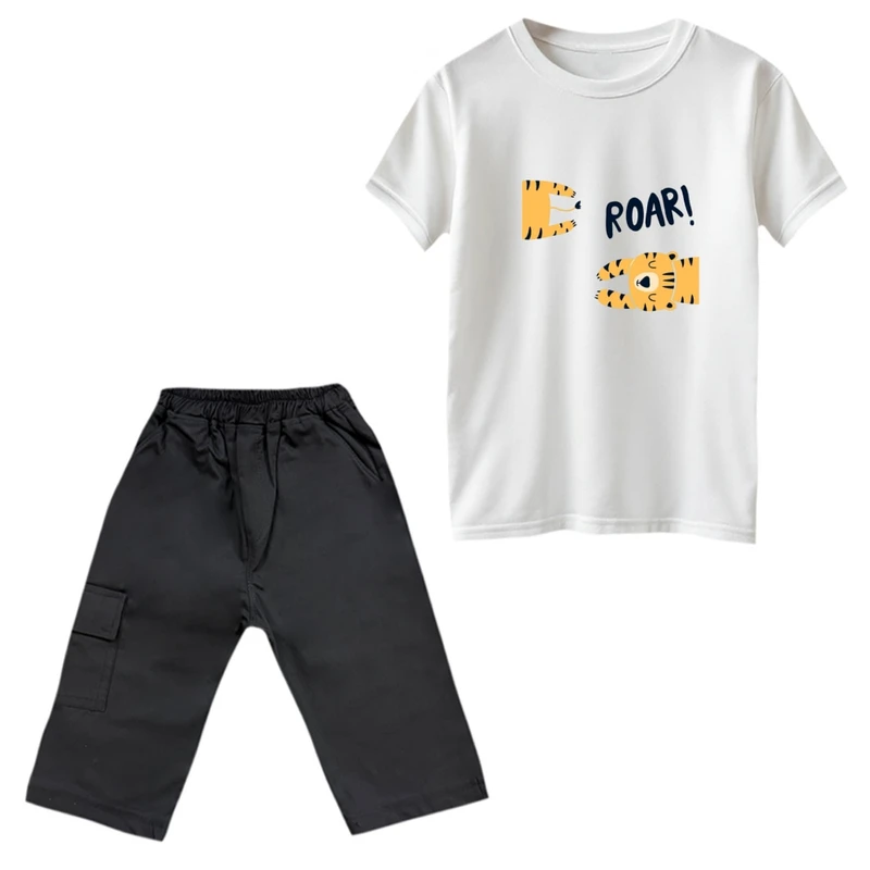 ست تی‌شرت و شلوارک پسرانه مدل ببری