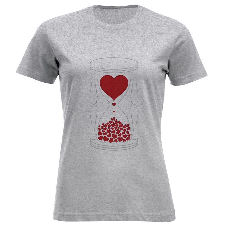 تی شرت آستین کوتاه زنانه مدل ساعت شنی D55