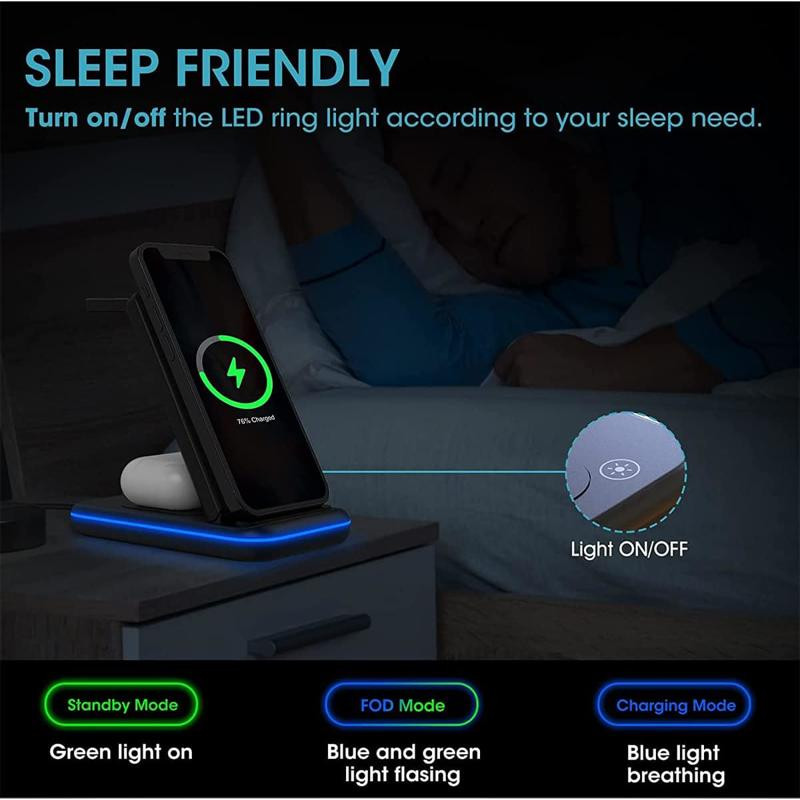 شارژر بی سیم مدل استند تاشو 1-3