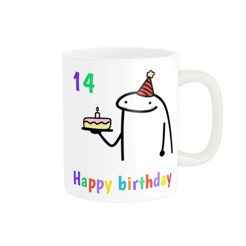 ماگ ناریکو طرح تولدت مبارک مدل عدد 14 کد a088