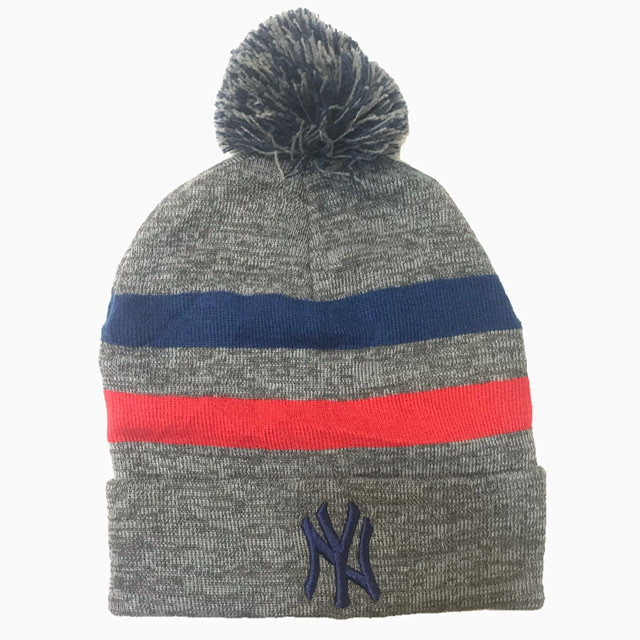 کلاه بافتنی مدل پوم دار طرح NY