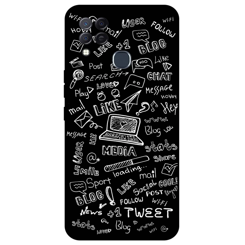 کاور مگافون طرح رسانه های اجتماعی مدل 1898 مناسب برای گوشی موبایل اینفینیکس Note 10 Pro / Note 10 Pro NFC