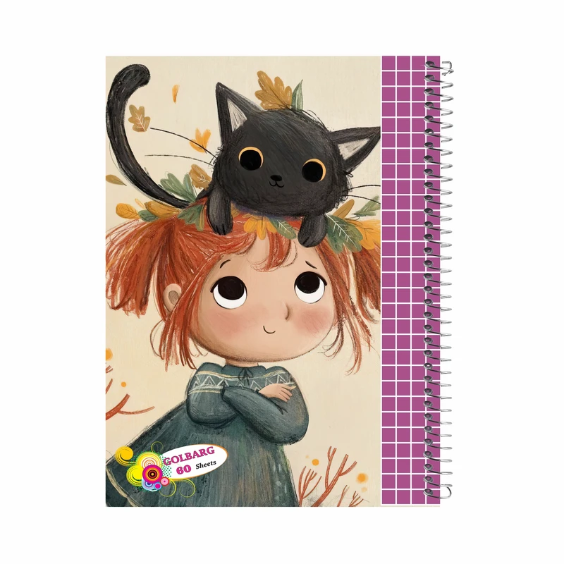 دفتر شطرنجی 60 برگ  گلبرگ طرح دخترانه کد 601216