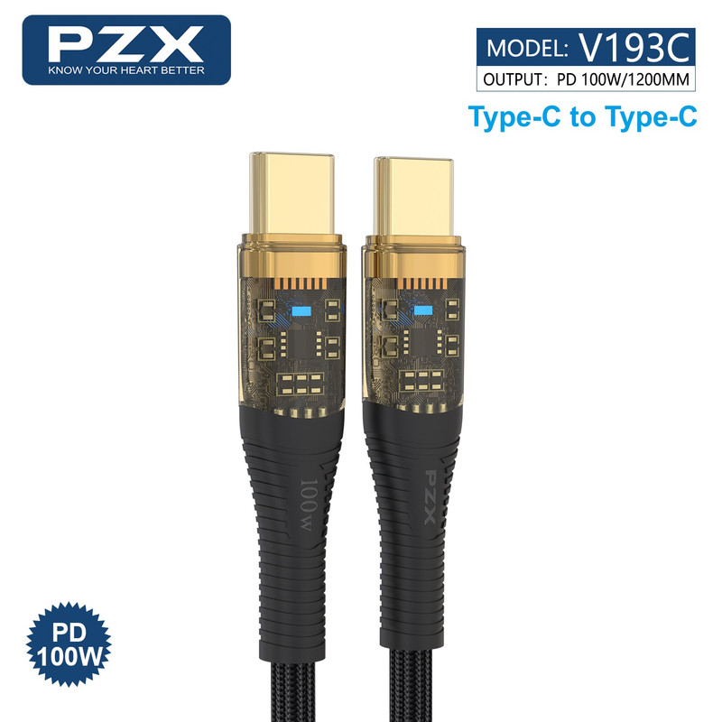 کابل USB-C پی زد ایکس مدل V193C 100W طول 1 متر