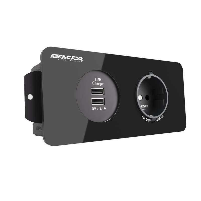 چندراهی برق و شارژر توکار فکتور مدل FPO-2