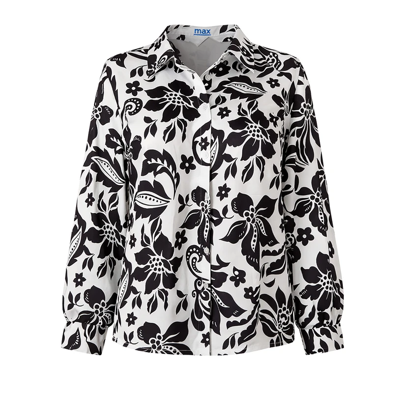 شومیز آستین بلند یقه برگردان زنانه مکس مدل 45767