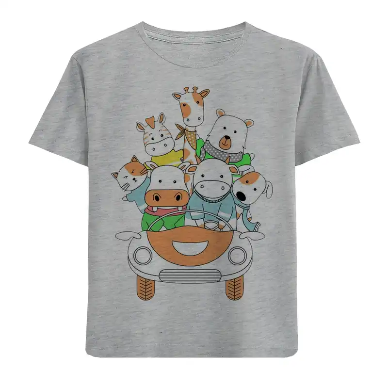 تی شرت بچگانه مدل ماشین حیوانات F258