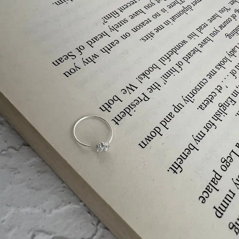 پیرسینگ نقره زنانه مدل گل کد P4619