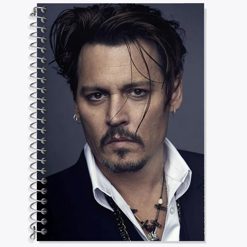 دفتر زبان 50 برگ خندالو مدل دو خط طرح جانی دپ Johnny Depp کد 3298