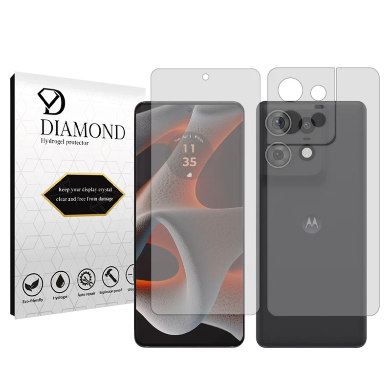 محافظ صفحه نمایش شفاف دیاموند مدل Tough مناسب برای گوشی موبایل موتورولا Edge 50 Pro به همراه محافظ پشت گوشی