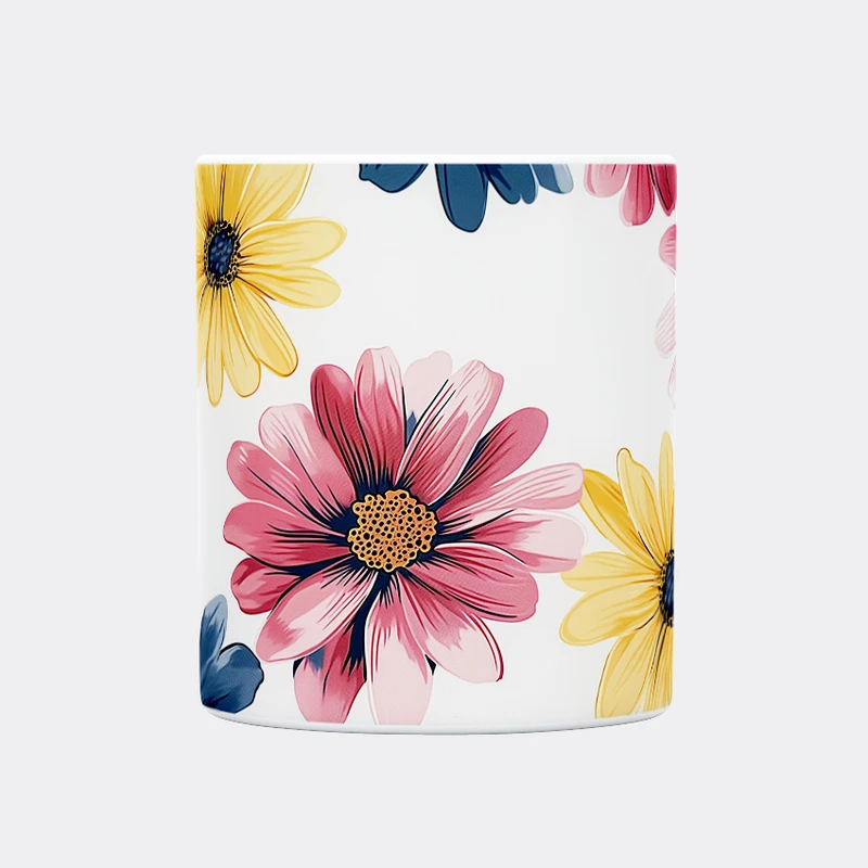 ماگ حس آمیزی طرح گل‌های بهاری کد 36 