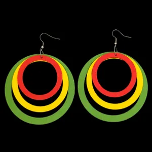 گوشواره زنانه مدل حلقه چوبی