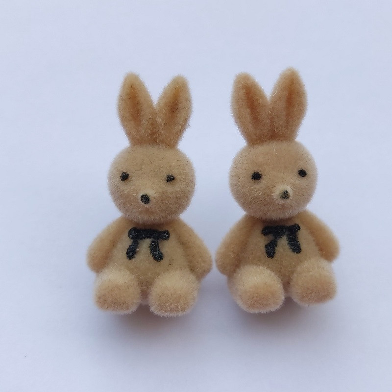 گوشواره زنانه مدل مخملی خرگوش