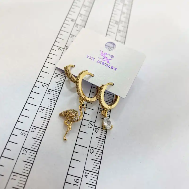گوشواره زنانه وای اس ایکس مدل فلامینکو کد E3681 مجموعه 3 عددی