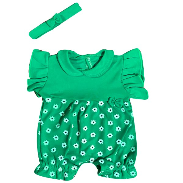 ست سرهمی و هدبند نوزادی مدل گل کد Sa1 رنگ سبز 