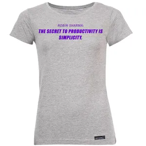 تی شرت آستین کوتاه زنانه 27 مدل Robin SharmaThe Secret کد MH1521