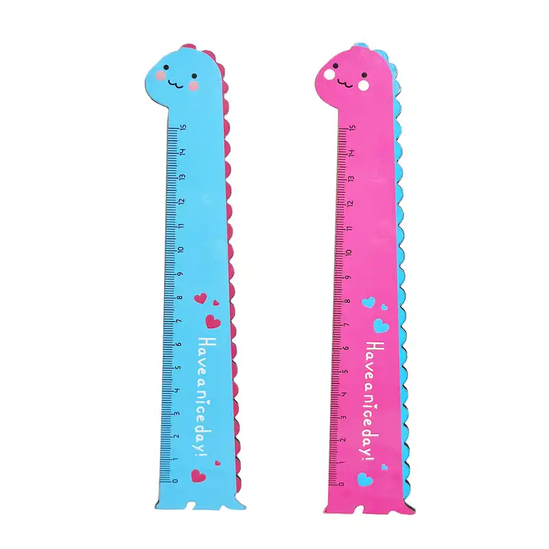 خط کش 15 سانتیمتری مدل دایناسور فانتزی مجموعه 2 عددی