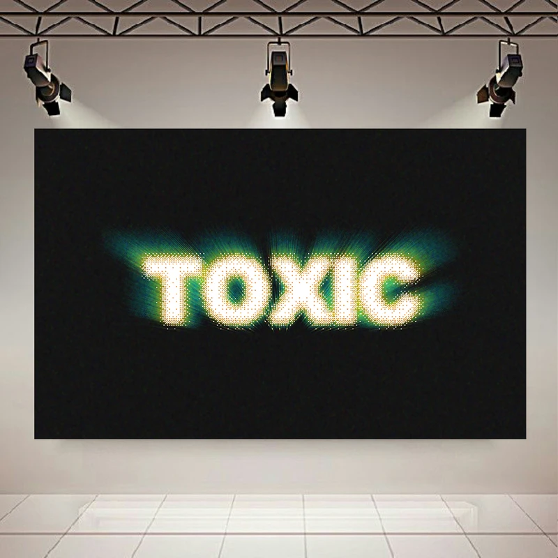 پوستر دیواری طرح کلمه درخشان مدل TOXIC کد AR305658