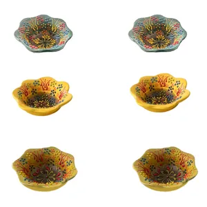 کاسه میناکاری سرامیکی طرح نقش برجسته مدل لب دالبری کد 5027 بسته 6 عددی