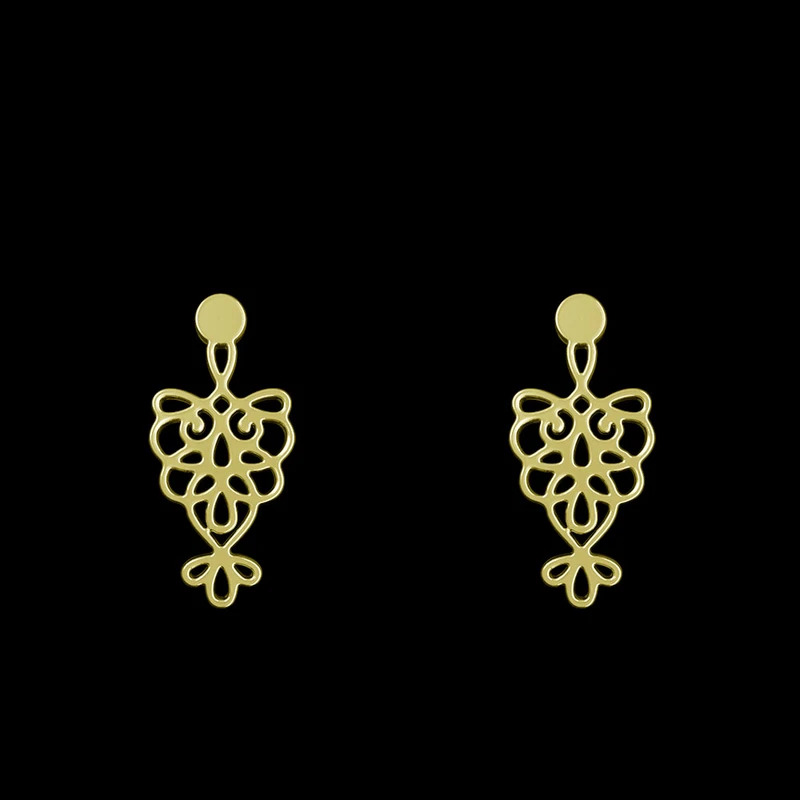 گوشواره طلا 18 عیار زنانه مدوپد مدل اسلیمی کد GA1-12774