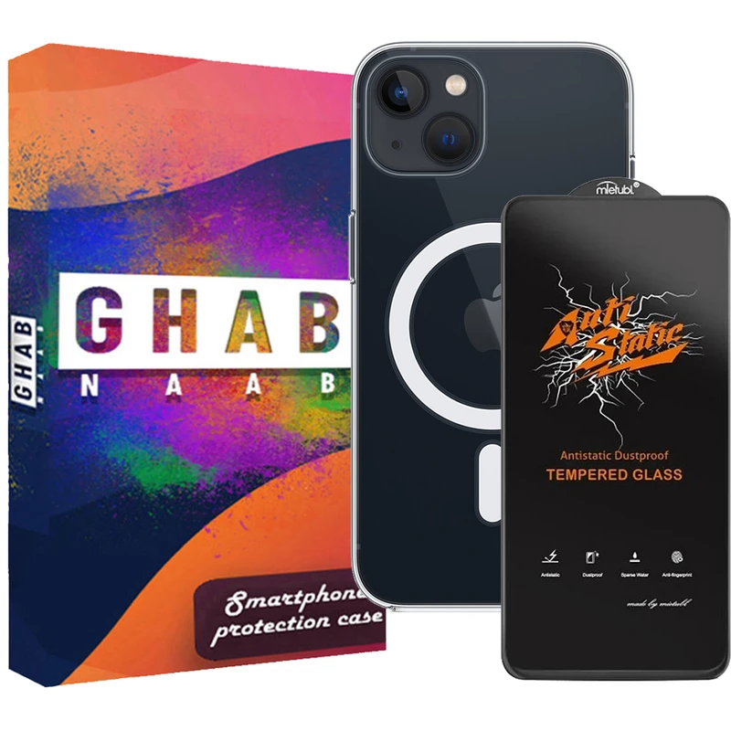 کاور قاب ناب مدل MagSafe مناسب برای گوشی موبایل اپل Iphone 13  به همراه محافظ صفحه نمایش