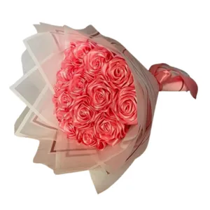 دسته گل مصنوعی مدل رز روبانی 