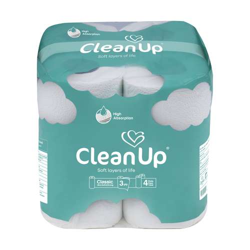 دستمال حوله کاغذی کلین آپ مدل ابر بسته 4 عددی 