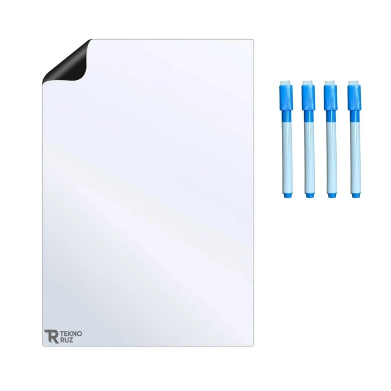 تخته وایت برد تکنوروز مدل 46 سایز 40x60 سانتی متر به همراه ماژیک بسته 5 عددی