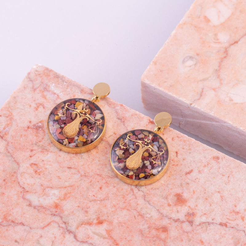 گوشواره زنانه زرسام مدل ماه مهر کد 10006960