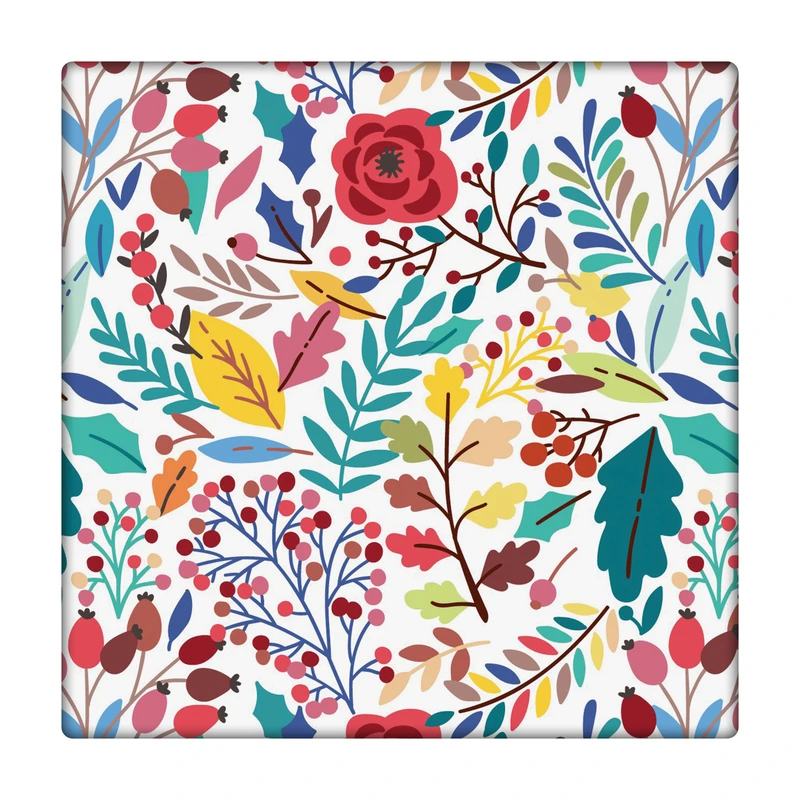 کاشی  طرح  گل و برگ گیاه  کد bambi12581