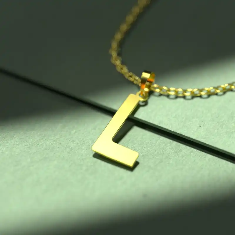 گردنبند طلا 18 عیار زنانه مدوپد مدل حرف L کد H3-1-1246