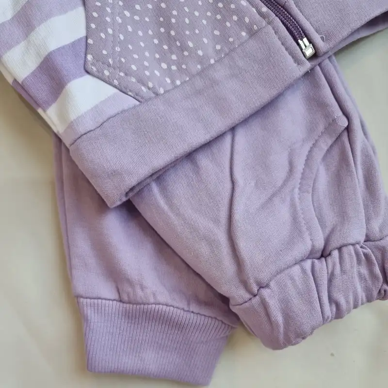 ست 3 تکه لباس دخترانه مدل راه راه رنگ بنفش