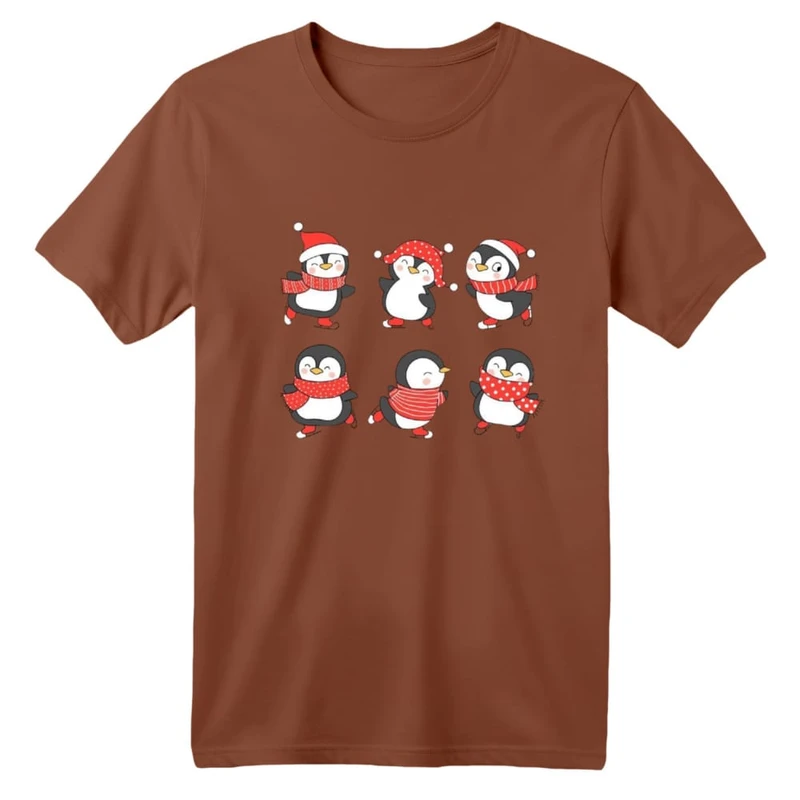 تی شرت آستین کوتاه بچگانه مدل پنگوئن کریسمس کد 10