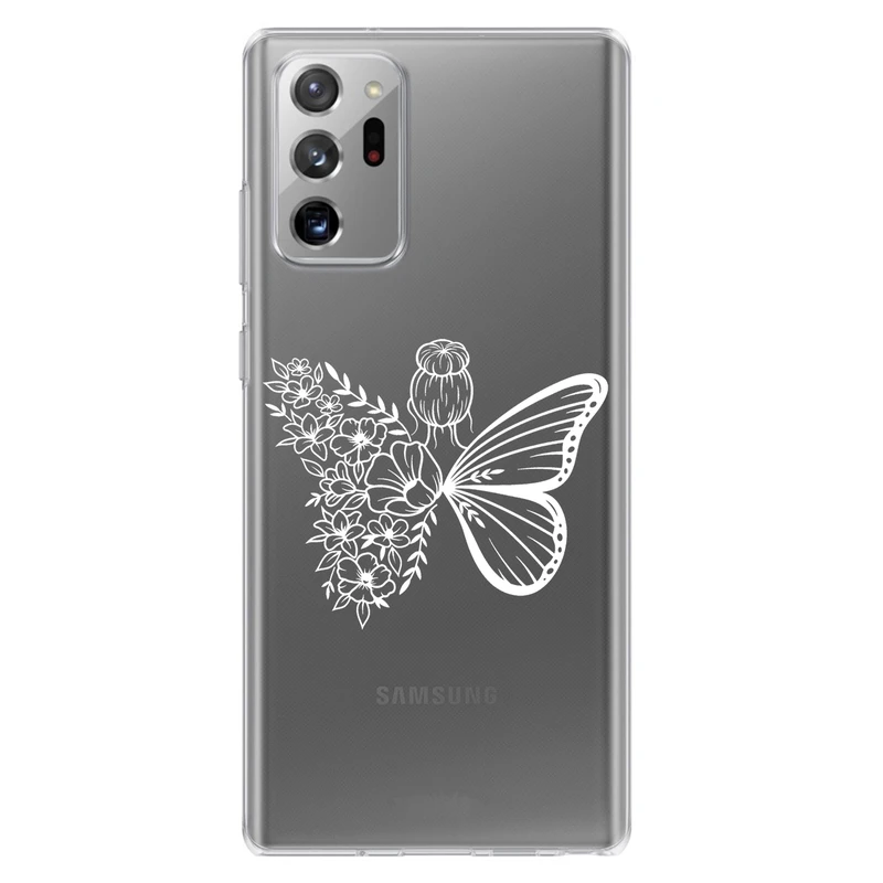 کاور مگافون طرح دختر پروانه ای مدل C53-W مناسب برای گوشی موبایل سامسونگ Galaxy Note 20 Ultra         