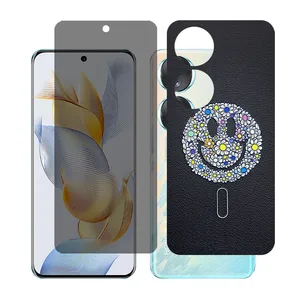 Glass together model privacy screen protector suitable for Honor 70 mobile phone with back cover sticker