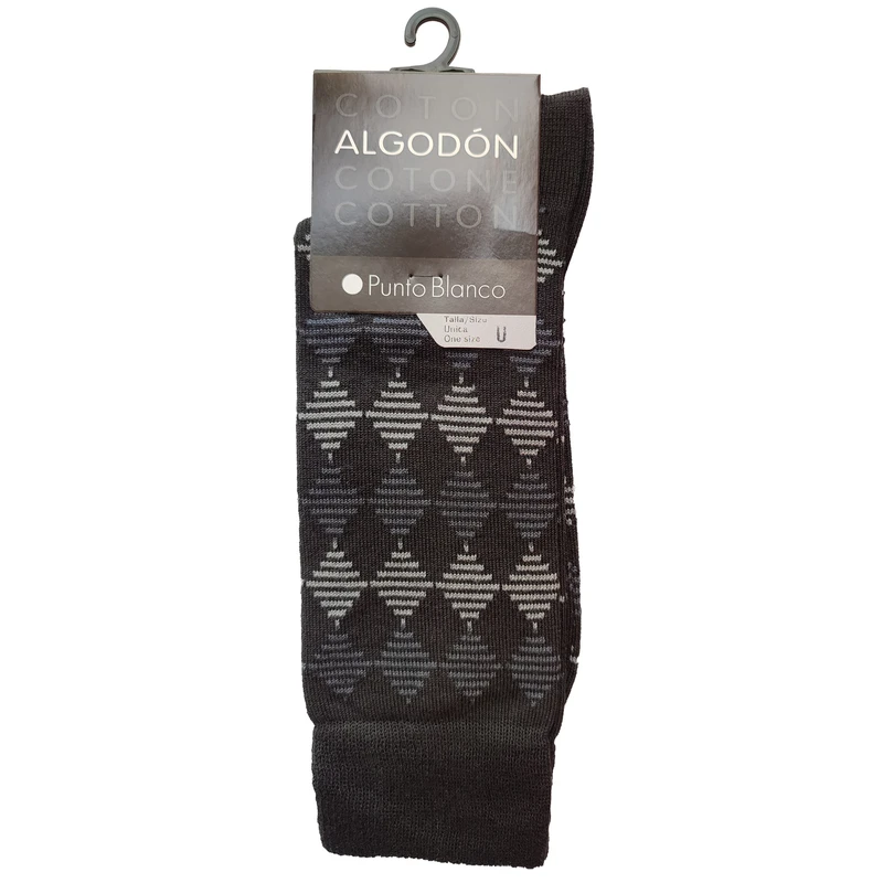 جوراب مردانه پونتو بلانکو مدل کتان آلگادون طرح دار  599-10-74733