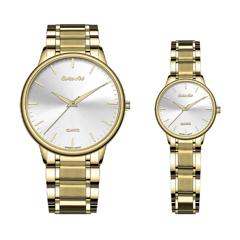 ست ساعت مچی عقربه‌ای کوارتز زنانه و مردانه سوئیس آرت مدل 920174-175GD0300