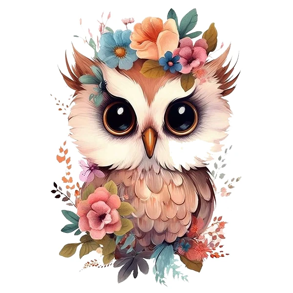 استیکر پارچه و لباس پاد آفرین طرح جغد بامزه کد 1312