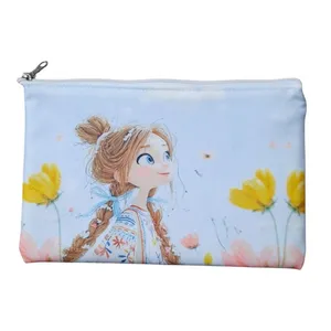 پوشه زیپ‌دار مدل دختر و گل کد mn76 سایز A5