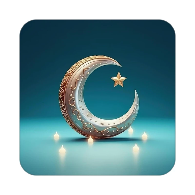 زیر لیوانی کاکتی طرح ماه و ستاره مدل mp53018